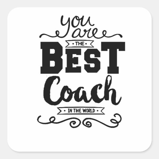 Beste coach ooit vierkante sticker (Voorkant)