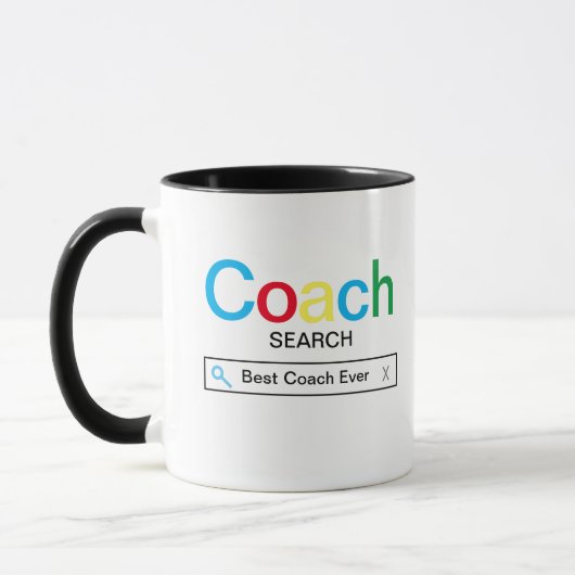 Beste coach ooit zoekmachineresultaat mok (Links)