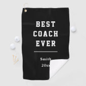beste coach ooit zwart-wit grijs golfhanddoek (Insitu)