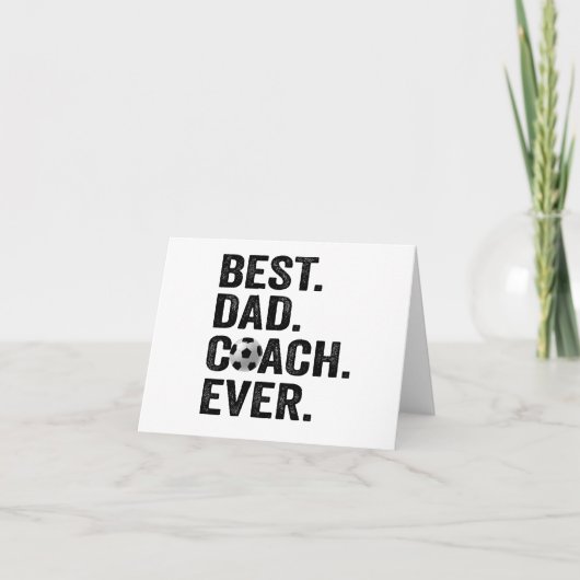 Beste coach Pap Vaderdag Voetbal Sport Gift Bedankkaart (Voorkant)