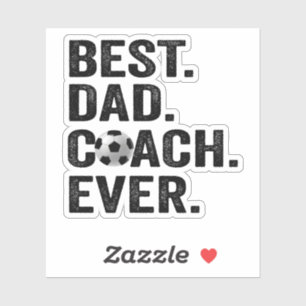Beste coach Pap Vaderdag Voetbal Sport Gift Sticker