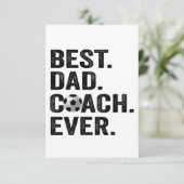 Beste Coach Papa Ooit Vaderdag Voetbal Sport Cadea Bedankkaart (Staand voorkant)