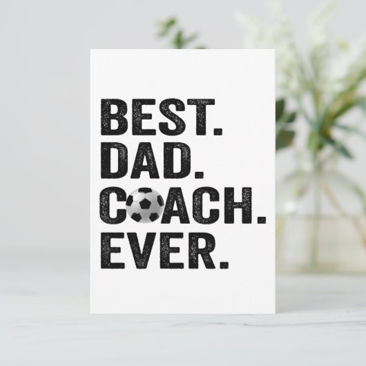 Beste Coach Papa Ooit Vaderdag Voetbal Sport Cadea Bedankkaart (Staand voorkant)