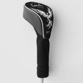 Beste coach Phoenix Monogram Initiaal Zwart-wit Golfheadcover (Schuin)