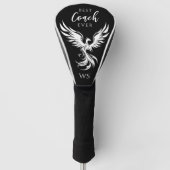 Beste coach Phoenix Monogram Initiaal Zwart-wit Golfheadcover (Voorkant)