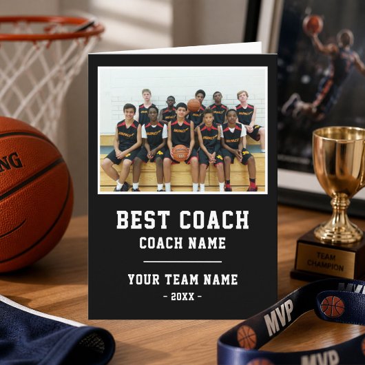 Beste Coach Team Naam Foto Bedankkaart