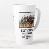 Beste coach Team Naam Foto Dank u Latte Mok (Rechterhoek)