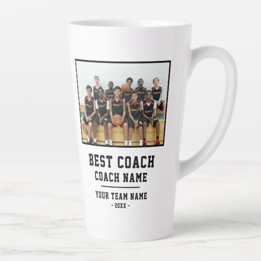 Beste coach Team Naam Foto Dank u Latte Mok (Rechts)