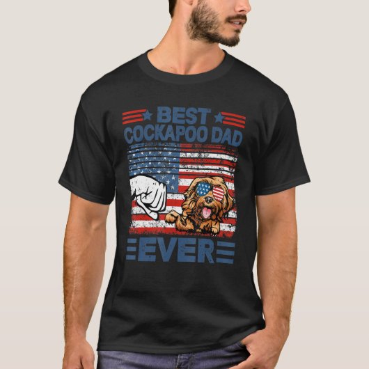 Beste Cockapoo vader ooit American Flag Fathers Da T-shirt (Voorkant)