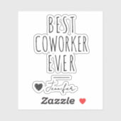 Beste collega ooit aangepaste naam vaarwel sticker (Vel)