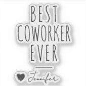 Beste collega ooit aangepaste naam vaarwel sticker (Voorkant)