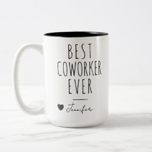 Beste collega ooit aangepaste naam vaarwel tweekleurige koffiemok
