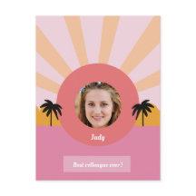 Beste collega vriend ooit kleurrijk modern palm   