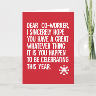 Beste collega-werker - grappige kerstkaart feestdagen kaart