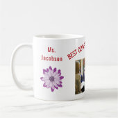 Beste Compositie Leraar Naam Foto Waardering Koffiemok (Links)