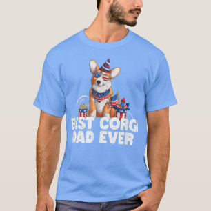 Beste Corgi Vader Ooit Grappige 4 juli Amerikaanse T-shirt