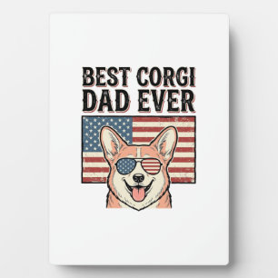 Beste Corgi Vader Ooit Patriottisch Vintage Hond S Fotoplaat