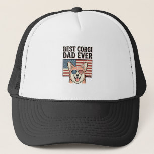 Beste Corgi Vader Ooit Patriottisch Vintage Hond S Trucker Pet