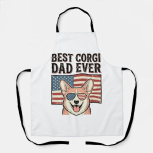 Beste Corgi-vader ooit Patriottisch vintage honden Schort