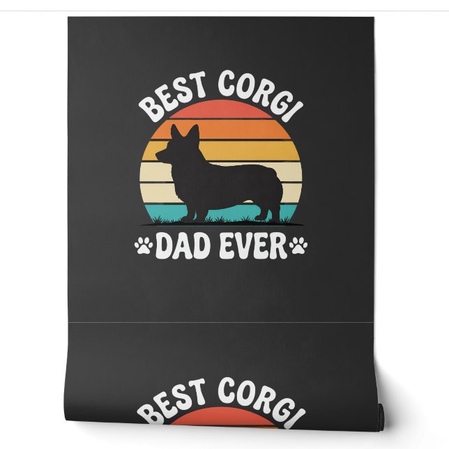 Beste Corgi Vader Ooit Retro Hond Behang (Afrollen)