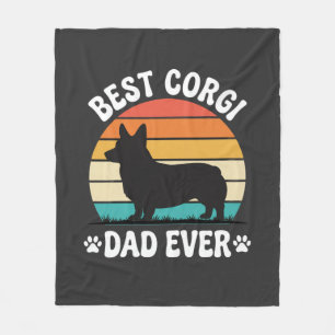 Beste Corgi Vader Ooit Retro Hond Fleece Deken
