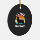 Beste Corgi Vader Ooit Retro Hond Keramisch Ornament (Rechts)