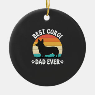 Beste Corgi Vader Ooit Retro Hond Keramisch Ornament