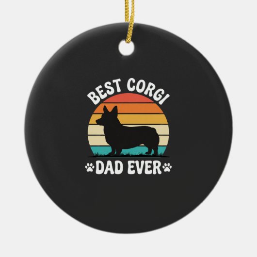 Beste Corgi Vader Ooit Retro Hond Keramisch Ornament (Voorkant)