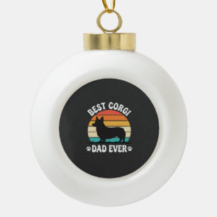 Beste Corgi Vader Ooit Retro Hond Keramische Bal Ornament
