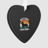 Beste Corgi Vader Ooit Retro Hond Ornament (voorkant)