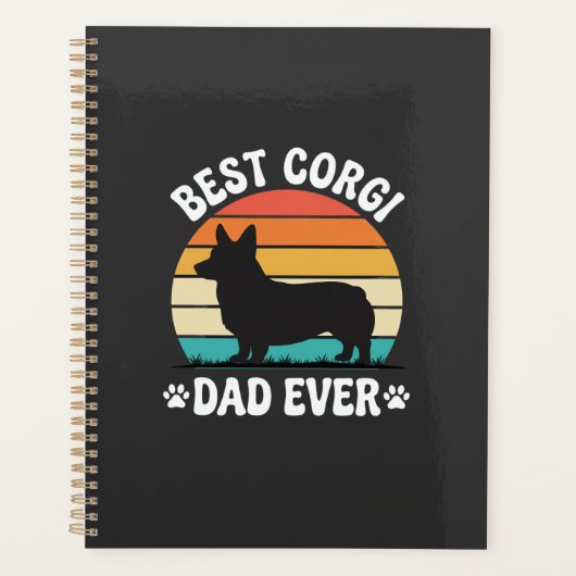 Beste Corgi Vader Ooit Retro Hond Planner (Voorkant)