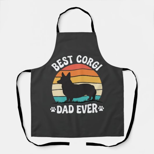 Beste Corgi Vader Ooit Retro Hond Schort (Voorkant)