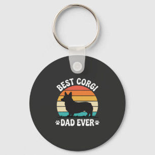Beste Corgi Vader Ooit Retro Hond Sleutelhanger