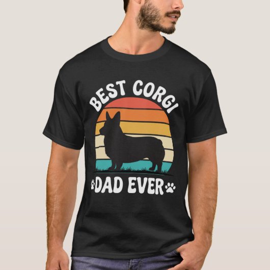 Beste Corgi Vader Ooit Retro Hond T-shirt (Voorkant)