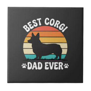 Beste Corgi Vader Ooit Retro Hond Tegeltje