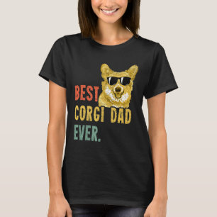 Beste Corgi-vader ooit Retro honden vadersdag vint T-shirt