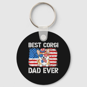 Beste Corgi vader ooit USA vlag patriottische hond Sleutelhanger