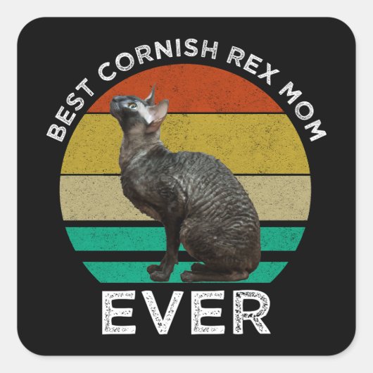 Beste Cornish Rex Moeder Ooit Vierkante Sticker (Voorkant)
