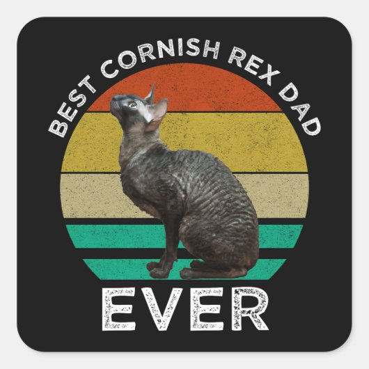 Beste Cornish Rex Vader Ooit Vierkante Sticker (Voorkant)