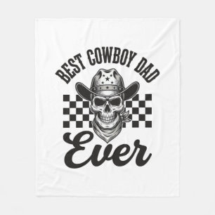 Beste Cowboy Vader Schedel Western T-shirt Ontwerp Fleece Deken