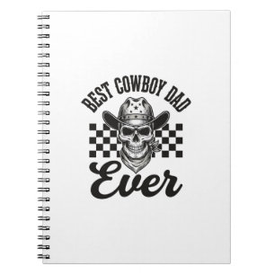 Beste Cowboy Vader Schedel Western T-shirt Ontwerp Notitieboek