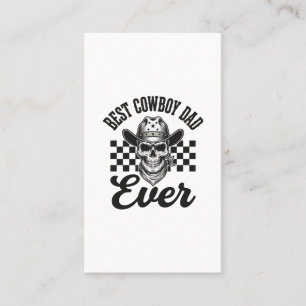 Beste Cowboy Vader Schedel Westers T-shirt Ontwerp Visitekaartje