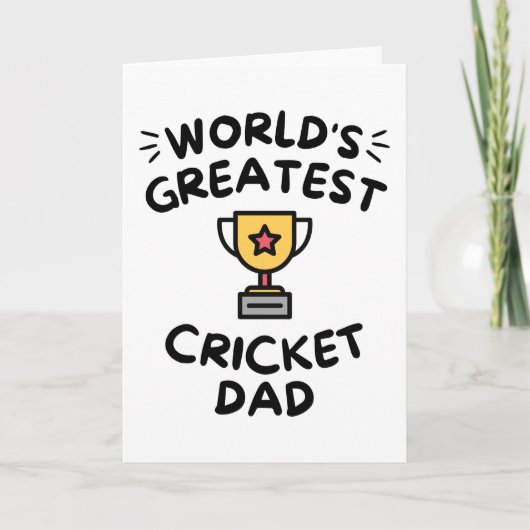 Beste cricket vader van de wereld kaart (Voorkant)