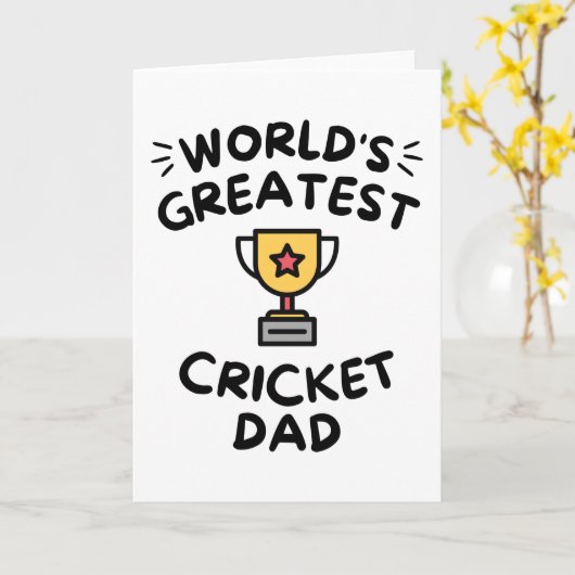 Beste cricket vader van de wereld kaart (Gele Bloem)