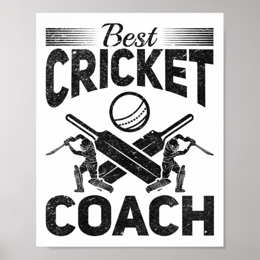 Beste Cricketcoach - Cricketende Cricketspeler Poster (Voorkant)