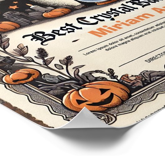 Beste Crystal Ball Reader Diploma - Heksenkonijn Poster (Hoek)