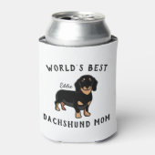Beste Dachshund Mam Dog Name Aangepast ter wereld Blikjeskoeler (Blikje Voorkant)