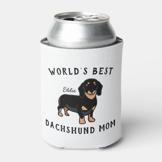 Beste Dachshund Mam Dog Name Aangepast ter wereld Blikjeskoeler (Blikje Voorkant)