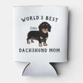 Beste Dachshund Mam Dog Name Aangepast ter wereld Blikjeskoeler (Voorkant)