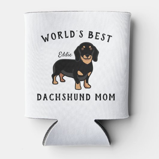 Beste Dachshund Mam Dog Name Aangepast ter wereld Blikjeskoeler (Voorkant)